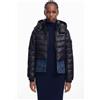 Desigual, Cappotto corto imbottito combinato, Nero, L
