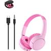 Belkin SoundForm Mini 2 Cuffie Bluetooth per Bambini, Cuffie On-Ear Wireless con Custodia, Batteria di 55 ore, Limite Sicuro del Volume di 85 dB, Microfono Integrato, per iPhone/iPad/Tablet, Rosa