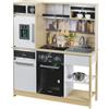 Theo Klein 7188 Cucina familiare Miele I Cucina in Legno con fornello con Funzione luci e Suoni, Forno a microonde e Frigorifero con distributore di cubetti di Ghiaccio