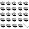 uyoyous 24 supporti per vetro, 6-8 mm, in acciaio inox, staffe in vetro regolabili, clip di fissaggio sul retro piatto per ringhiere, corrimano e finestre, colore argento