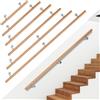 Ikodm Corrimano in legno di faggio 50 cm, Ø 42 mm, montaggio laterale, corrimano a muro antiscivolo, ringhiera di sicurezza per scale interni, adatto per anziani, bambini