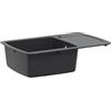 vidaXL Lavello da cucina monolavello in granito, 78 x 50 x 31 cm, grafite | Composto da 80% quarzo e 20% resina, resistente alle macchie e al calore fino a 280 °C, lo scarico in dotazione