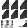 EXLECO 6Pcs Angolare Alluminio Nero, Profilo Alluminio 20x20 Staffe a L di Collegamento Squadrette, con Dadi Chiave Inglese per 6mm Allum Profilo