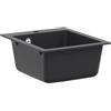 vidaXL Lavello da cucina monolavello in granito, 42,5 x 50 x 31 cm, grafite | Il lavello è realizzato all'80% in quarzo e al 20% in resina. Questo lavello da cucina è resistente al calore fino a 280 °C