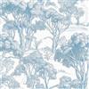 Douthfolle Carta da parati autoadesiva, blu e bianca stile bosco acquerello, adesivo spesso 44x500CM con alberi, rimovibile per rinnovo pareti e mobili