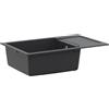 vidaXL Lavello da cucina monolavello in granito, 78 x 50 x 20 cm, grafite | Composto da un materiale composito composto da 80% quarzo e 20% resina, questo lavello rettangolare è resistente al calore