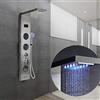 Turefans colonna doccia, colonna doccia Idromassaggio, LED blu + display LCD + modalità multiple (cascata, massaggio) + doccetta, 20 * 6,5 * 125cm