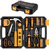 DEKOPRO Set di 42 Utensili a Mano, Attrezzi da Lavoro Manuali Giallo | Valigetta Porta Attrezzi Compatta per Riparazioni Domestiche, Bricolage e Montaggio Mobili