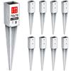 Lun Fix Supporto per Pali in Legno 70x70 mm, 750mm, Spessore 1,8mm, Zincato, 8 Pz | A Caldo, Fissaggio Pali Recinzione, Staffe Giardino, Battipalo, Recinzione In Legno, Fissaggio Pali