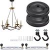 KLEHOPE 2 Pezzi Rosone Soffitto Nero Ø 110 mm - Rosone Lampadario con Gancio in Metallo, Montaggio a Soffitto e Parete, per Lampade a Sospensione, Lampadari, Gabbie per Uccelli e Decorazioni Fai da Te
