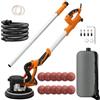 GUIVACI Levigatrice per muro telescopica 1250W, levigatrice murale con aspiratore, 5 velocità 800‑1800 giri/min, impugnatura estensibile, luce LED, tubo antipolvere e sacco raccoglipolvere