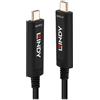 Lindy 15m Fibre Optic Hybrid USB Type C Cable, Audio / Video Only