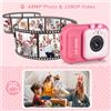 Gistuch 1080P fotocamera digitale per bambini, mini video per 48 MP, schermo IPS da 2,4 pollici, doppio obiettivo, batteria integrata con scheda di memoria da 32 GB e lettore, treppiede da tavolo, compleanno, Natale, regalo, ragazzi e ragazze