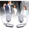 Gistuch Auricolari con traduzione vocale AI, touchscreen, multi-realtime, batteria a lunga durata, cuffie con traduttore open-ear per viaggi, affari, studio, argento