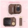 Gistuch Fotocamera digitale per bambini da 1080p, mini videocamera da 48 MP, schermo IPS da 2,4 pollici, doppio obiettivo, batteria integrata con scheda di memoria da 32 GB e lettore, De