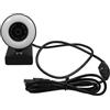 Operitacx Webcam 1080p Microfono, Illuminazione Regolabile a Tre Livelli | ABS Nero, Connessione USB Plug And Play, Cavo Incluso, per Videochiamate Nitide e Uso Professionale