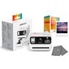 Polaroid Go Generation 3 - Mini fotocamera istantanea a pellicola con 16 foto a colori e panno per lenti, colore bianco, compatibile solo con Go Film