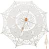 iplusmile Ombrello Decorativo in Pizzo Beige Manico Ergonomico in Legno | Accessorio Elegante e Classico, per Spettacoli e Tè, Stile Romantico, Leggero e Versatile