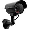 YUKERMARB Finta Telecamera di Sicurezza, LED Rosso Lampeggiante, Supporto | Alloggiamento in ABS, LED Rosso, Case Negozi, Parete Soffitto, 2 AAA Non Incluse, Viti Staffe, Sorveglianza Simulata