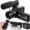 BCOATH Videocamera Digitale Compatta 4k 30fps Schermo Touch Ips | Zoom Digitale 18x, Microfono Integrato, Supporto Schede Max. 128gb, Nero, Formato Mp4, per Riprese Video