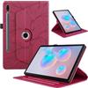 TEDTIKJT Tablet Cover per Samsung Galaxy Tab S6 10.5 2019 SM-T860/T865 Custodia Pelle PU 360 Ruotabile Supporto Flip Protettiva Tablet Cover per Samsung Tab S6,Rosso Albero