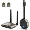 DRYMOKINI Trasmettitore e ricevitore HDMI wireless 4K, 5G 165FT/50M Extender HDMI Trasmissione video/audio HDMI VGA a doppio schermo,trasmissione live per laptop,tablet,fotocamera, supporto Nefix/TikTok/YouTube