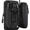 ONEFLOW Custodia di sopravvivenza per Oukitel C17, custodia da cintura in nylon con moschettone, borsa tattica EDC con supporto per cintura, custodia per cellulare per esterni, nero