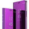 Jacyren Custodia a libro per Samsung Galaxy A32 5G, in pelle, a specchio, 360°, trasparente, con funzione leggio, A32 (Fuchsia)