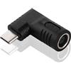 KUOQIY 65W PD USB C a DC Adattatore, Jack DC 7.4x0.6 mm Ingresso a USB-C Type-C Angolo 90 Gradi Spina di Alimentazione Adattatore di Ricarica, per Telefono, Laptop