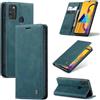 SLWYF Cover Compatible con Xiaomi Redmi Note 9S/Note 9 Pro Max/Note 9 Pro, Retro Flip Caso in PU Pelle Premium Portafoglio Custodia Resistente Protezione Case per Xiaomi Redmi Note 9 Pro - Blu verde