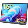 Showscren Monitor portatile da 16 pollici, display Full HD 1920 x 1200P, 300 cd/luminosità, pannello LCD IPS da 60 Hz, 99% sRGB, altoparlante integrato, monitor portatile HDMI USB-C compatibile con laptop PS4/5