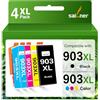 SAILNER 903 XL Cartuccia di Inchiostro Compatibile per HP 903 XL 903XL per cartucce HP OfficeJet 6950 6960 per OfficeJet Pro 6960 OfficeJet Pro 6970 All-in-One (Nero Ciano Giallo Magenta)