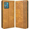 MOJIA Cover per Motorola Edge 40 Neo, PU Custodia Antiurto Resistente ai Graffi, Custodia Flip Portafoglio per Telefono con Supporto e Slot per Schede. Marrone