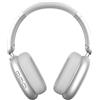 Wentronic Y01 Cuffie con cancellazione del rumore, senza fili, Bluetooth 5.3, suono ad alta risoluzione, 48 ore di riproduzione, pieghevoli, con microfono per iOS/Android/PC, argento