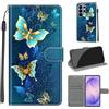 SIENIANLINE Cover per Samsung Galaxy S26 Ultra custodia portafoglio Farfalle verdi | Chiusura magnetica, Scomparti carte, Funzione supporto, Pelle PU flip cover per Samsung S26 Ultra