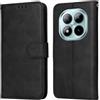 YUXING Cover in Pelle per Xiaomi Redmi Note 15 Pro Plus 5G/Poco M8 Pro 5G | Custodia a Portafoglio, Blocco RFID, Porta carte e tasca banconote, Scocca TPU antiurto, Linguetta magnetica-Nero