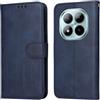 YUXING Cover in Pelle per Xiaomi Redmi Note 15 Pro Plus 5G/Poco M8 Pro 5G | Custodia a Portafoglio, Blocco RFID, Porta carte e tasca banconote, Scocca TPU antiurto, Linguetta magnetica-Blu