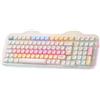 YUNZII C98 ISO DE - Tastiera meccanica wireless (beige, Candy Linear) | Layout QWERTZ (DE), tastierino numerico, 100 tasti, BT5.0/2,4G/USB-C, hot-swap, PBT MOA, RGB, design a torta carina