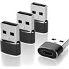AXFEE 4 Pezzi Adattatore USB C a USB A, Adattatore Tipo A a Tipo C | USBA Maschio a USBC Femmina, Compatibile con iPhone 17 16 Pro Air Plus Max Galaxy S25 S24 CarPlay iPad PC Laptop MacBook