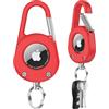 Miimall Custodia per Apple AirTag, Cover Protettiva in PC, Design con Gancio, Anello per Portachiavi, Materiale Durabile, Case Anti-Scratch, Copertura Multifunzione Antiurto per Apple AirTag, Rosso