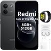 XIAOMI Redmi Note 17 Pro Max 5G, Smartphone 8+ 512GB, Batteria da 9210mAh, IP66/IP68, Nuova Fotocamera 50MP, Display 1.5K AMOLED da 6.83, Nero, Include Caricatore 120W, Cuffie, Orologio