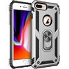 SORAKA Custodia per iPhone 7 Plus con supporto ad anello Custodia iPhone 8 Plus Paraurti morbido in TPU Copertura rigida in PC con piastra metallica per il supporto magnetico per auto del telefono