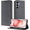 XINYEXIN Custodia in Pelle per Samsung Galaxy A27 5G | Nero, Cover a Libro, Portafoglio, Blocco RFID, Slot per Carte, Chiusura Magnetica, Supporto, Antiurto