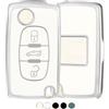 OFF WE GO Cover Chiave Guscio Chiavi per Peugeot 107 207 307 407 607 208 308 408 Custodia Coprichiave per Citroen C2 C3 C4 C5 C6 C8 Chiave Macchina Copri Chiavi Telecomando Auto Portachiavi, Bianco