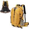Ameble Zaino da campeggio per uomo donna, zaino da trekking leggero, giallo | Unisex, sospensione comfort, impermeabile 40 l, pieghevole, per trekking all'aperto, uso in campeggio