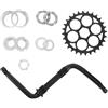 Abaodam Kit Pedivella Bici 28t 114mm, Ricambio Trasmissione Singola | Metallo Nero, Compatibilità Estesa, Manutenzione del Movimento Centrale, Uso su Bicicletta