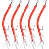 Juviko 5Pcs Eel Tube Jig Bait w/Offset Ganci per merluzzo & per polpo | Esca per anguilla in gomma con ganci spinato offset, esche olografiche, 14-16,5 cm, per merluzzo e polpo