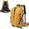 Ameble Zaino Trekking per Uomo Donna, Zaino da campeggio impermeabile, Giallo | Unisex, sospensione comfort, impermeabile 40 l, pieghevole, per trekking all'aperto, uso in campeggio
