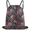 Morbuy Sacca Sportiva Zaino a Sacco (Rosso) | Stampa Fiori Zaino Traspirante con Coulisse Sportivo Leggero Traspirante per Palestra, Scuola, Viaggi, Uomo Donna Unisex