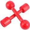 POPETPOP 6 Pezzi Manubrio in Legno, Portatile, Rosso, Casa e Palestra | Attrezzo per Esercizi dei Piccoli, Adatto a Gioco Motorio, Compleanno, Natale e Ringraziamento